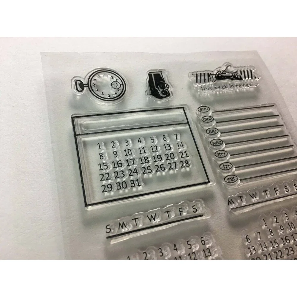 Perpetual Calendar Planner Stamp Kit 13 Pc Silicone Set Craft Bullet Journal mq
